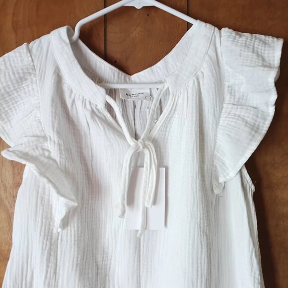 andree by unit womens white cap sleeve pullover top size S - Picture 3 of 4